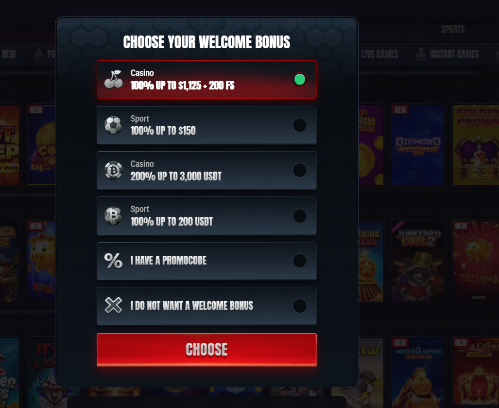 Glorion Casino Bonus Offer